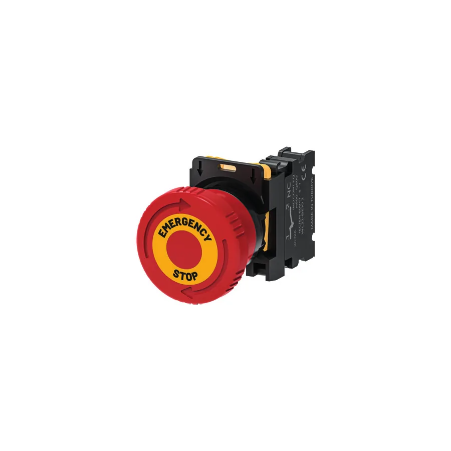 WL22-AW Emergency Stop and Key Selector Buttons